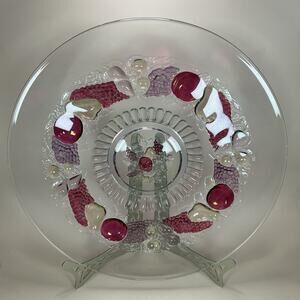 Westmoreland Glass Della Robbia Flashed Rolled Edge 14” Torte Plate, 1927-1940